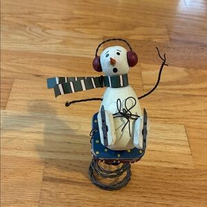 Festive Snowman Figurine with Scarf